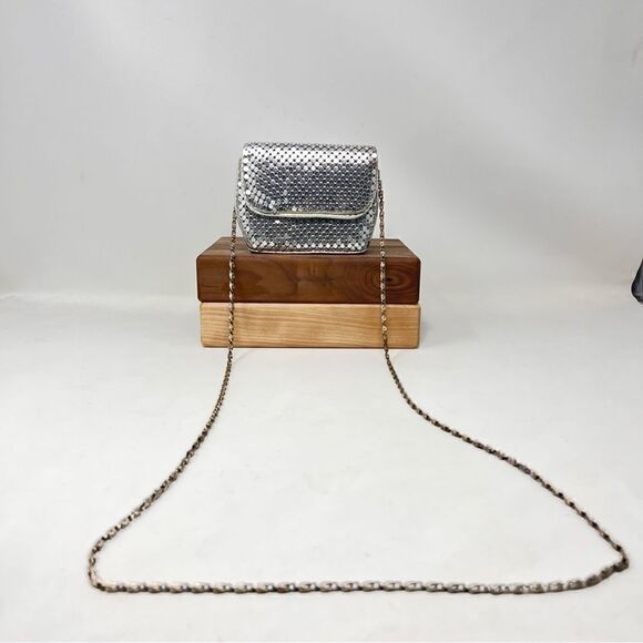 Vintage F.W. Woolworth Silver Metallic Sequins Mini Chain Bag - Picture 15 of 16